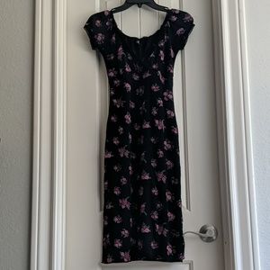 Black and pink floral deess